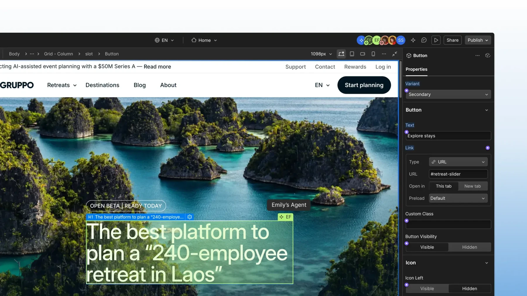 Webflow 显示智能体实时位置，画布协作过程变得可见